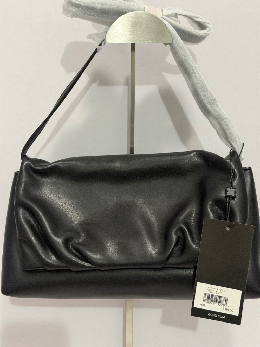 Black Soft BCBG Leather Shoulder Bag